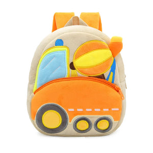 Excavator Plush Backpack for Kids Kindergarten School Bag