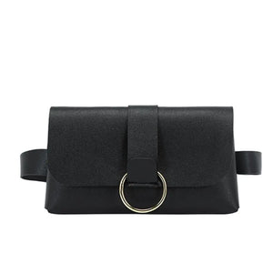 Leopard Stripe PU Waist Bag Belt Phone Bag Flap Leather Fanny Pack