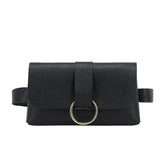 Leopard Stripe PU Waist Bag Belt Phone Bag Flap Leather Fanny Pack