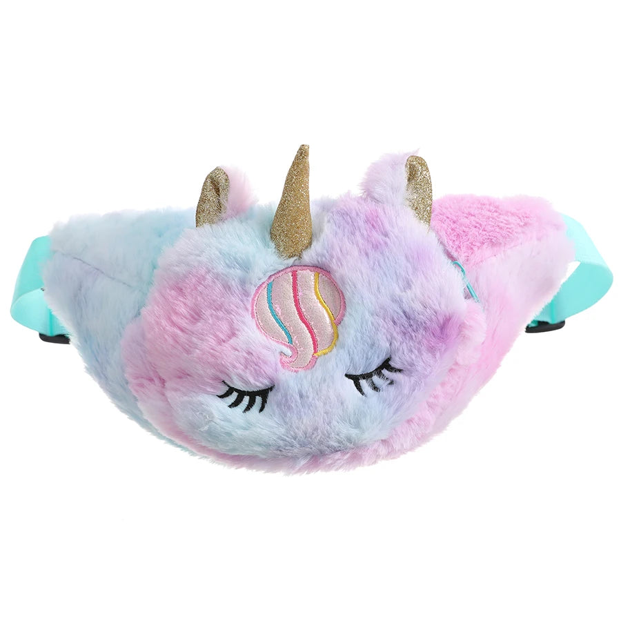 Kids Unicorn Doll Bag Rainbow Waist Pack Chest Bag