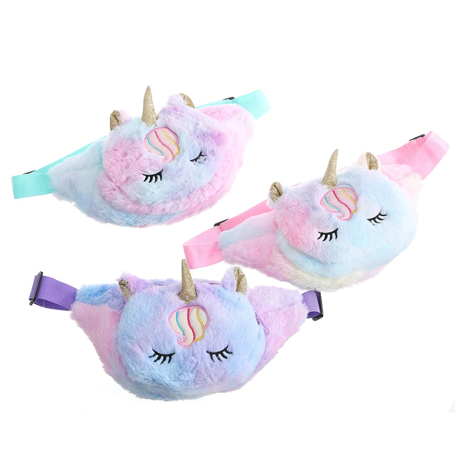 Kids Unicorn Doll Bag Rainbow Waist Pack Chest Bag