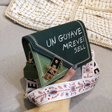 Messenger Bag Leather Bag Women Ins Broadband Small Square Bag