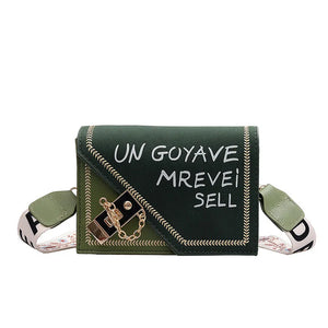 Messenger Bag Leather Bag Women Ins Broadband Small Square Bag