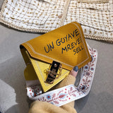 Messenger Bag Leather Bag Women Ins Broadband Small Square Bag