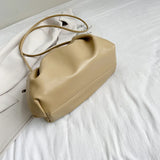 Women Leather Ruched Shoulder Bag Clutch Casual Crossbody Messenger Bags