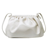 Women Leather Ruched Shoulder Bag Clutch Casual Crossbody Messenger Bags