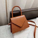 Crocodile Pattern Leather Shoulder Bag Vintage Ladies Crossbody Messenger Bag