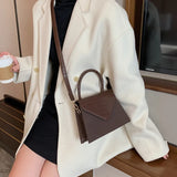 Crocodile Pattern Leather Shoulder Bag Vintage Ladies Crossbody Messenger Bag