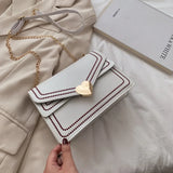 Women Embroidery Leather Shoulder Chain Bag Ladies Crossbody Bags