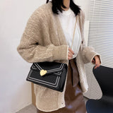 Women Embroidery Leather Shoulder Chain Bag Ladies Crossbody Bags