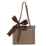 Women Houndstooth Shoulder Bag Ladies Casual Crossbody Messenger Bag