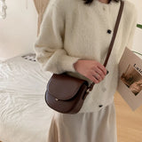 Women PU Leather Crossbody Saddle Bag Handbag Vintage Female Girls Soft Purses