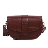 Vintage PU Leather Shoulder Saddle Bag for Women