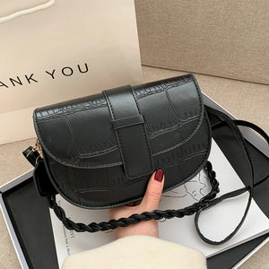 Vintage PU Leather Shoulder Saddle Bag for Women