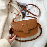 Vintage PU Leather Shoulder Saddle Bag for Women