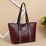 Large Women's Bag High PU Leather Shoulder Bags Ladies Wild Bags