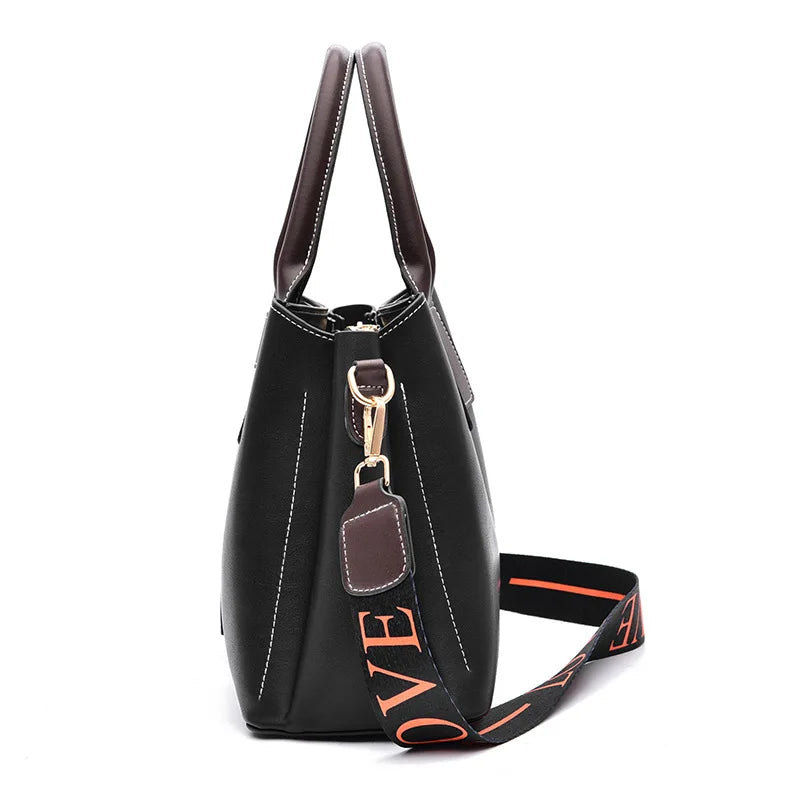 Vintage Leather Handbag Large Capacity Crossbody Tote