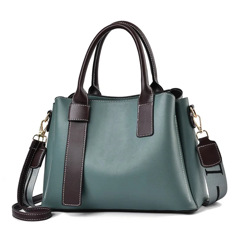 Vintage Leather Handbag Large Capacity Crossbody Tote