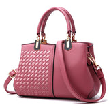 Embroidered Shopper Tote Braided Shoulder Bag