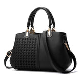 Embroidered Shopper Tote Thread Braided Shoulder Bag