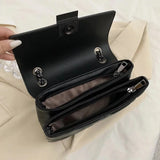 Lattice Square Crossbody Bag PU Leather Women's Handbag Chain Shoulder Bag