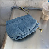 Summer Denim Mini Crossbody Bag Women Casual Lingge Chain Jeans Shoulder Bag