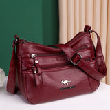 Women Soft Leather Shoulder Bag Classic Crossbody Handbag Purse