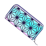Women's Plaid Geometric Wallet Long Clutch Luminous Money Clip