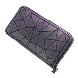 Women's Plaid Geometric Wallet Long Clutch Luminous Money Clip