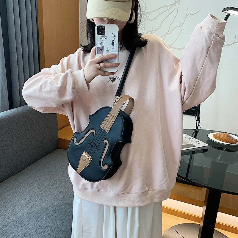 Vintage Violin Shoulder Bag Crossbody Bag for Women Purses and Handbags