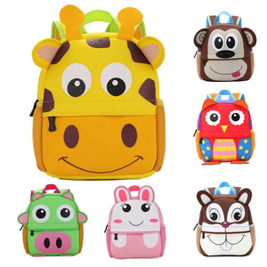 3D Animal Children Backpacks Girl Boys Neoprene School Bags