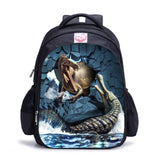 3D Printed Dinosaur School Bag for Boys, Animal Children Backpack