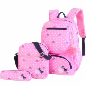 3pcs/set Printing School Bags Backpacks for Children Girls Student