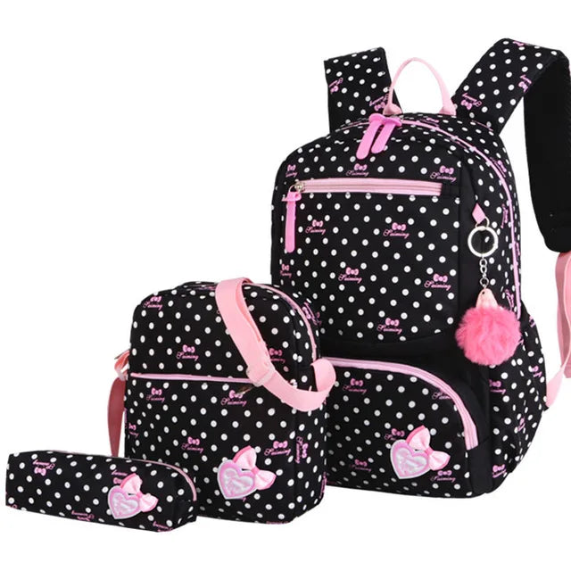3pcs/set Printing School Bags Backpacks for Children Girls Student