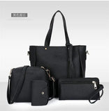 4Pcs Women Casual Zipper Handbag Shoulder Messenger Tote Purse Clutch