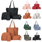 4Pcs Women Casual Zipper Handbag Shoulder Messenger Tote Purse Clutch