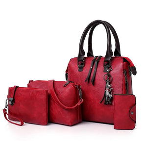 4pcs/Set Ladies PU Leather Shoulder Bags Women Tote Bag Bolsa Feminina