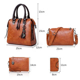 4pcs Women Composite Bags High Ladies Handbags Female PU Leather Shoulder
