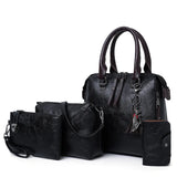 4pcs Women Composite Bags High Ladies Handbags Female PU Leather Shoulder