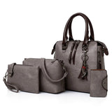 4pcs Women Composite Bags High Ladies Handbags Female PU Leather Shoulder