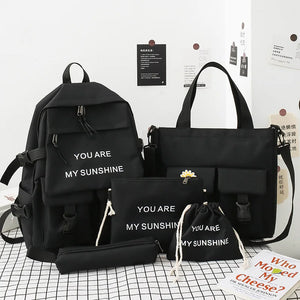 Canvas School Backpack for Teenage Girls Women Travel Student