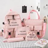 Canvas School Backpack for Teenage Girls Women Travel Student