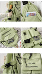 Canvas School Backpack for Teenage Girls Women Travel Student