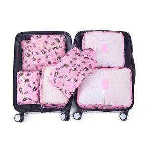 7PCS Travel Mesh Bags Organizer Clothes Cosmetics Makeup Home Shoes Underwear