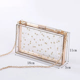 Acrylic Transparent Clutch Bag Sequins Star Shoulder Messenger Bags