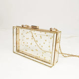 Acrylic Transparent Clutch Bag Sequins Star Shoulder Messenger Bags