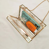 Acrylic Transparent Clutch Bag Sequins Star Shoulder Messenger Bags