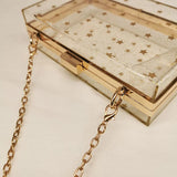 Acrylic Transparent Clutch Bag Sequins Star Shoulder Messenger Bags
