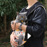 Adjustable Dog Carrier Backpack Pet Travel Bag Legs Out Front-Facing