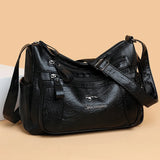 High Capacity Vintage Leather Women Shoulder Bag Crossbody Hobo